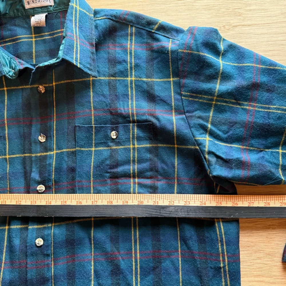 Vintage WindRidge green‎  Plaid Long Sleeve Button Down Shirt size XL T - Picture 5 of 8